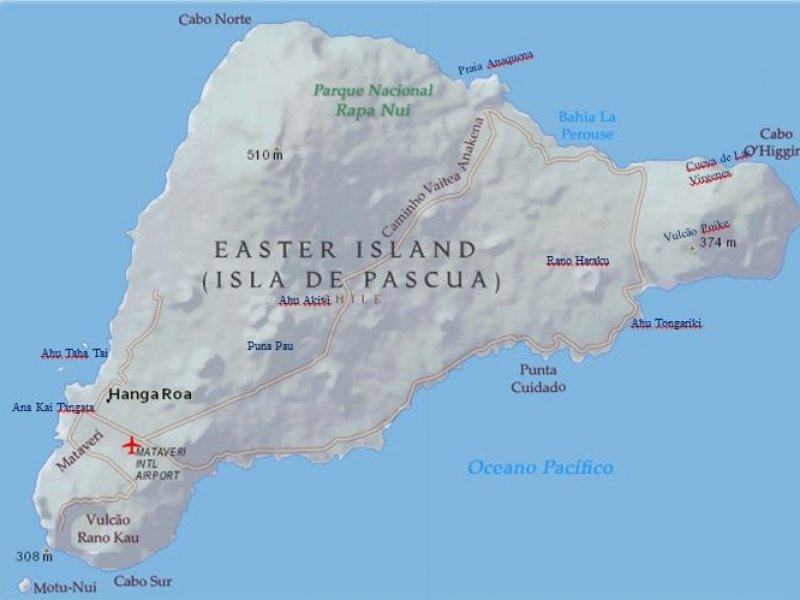 Ilha Pascoa - Rapa Nui - Mapa