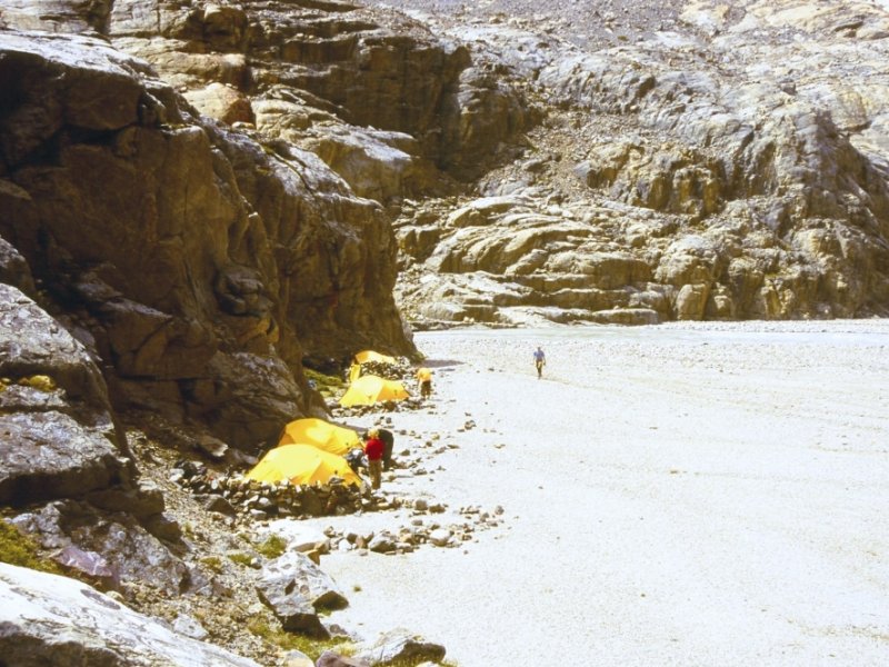 Travessia Paso Marconi/Paso del Viento - Gelo Continental - acampamento base glaciar Marconi