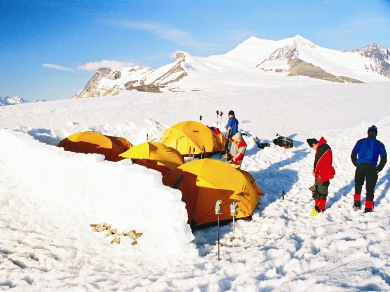 Travessia Paso Marconi/Paso del Viento - Gelo Continental - acampamento no gelo