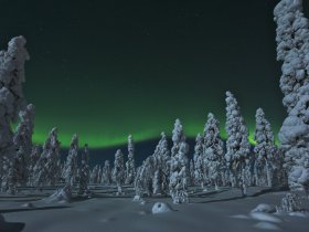 Finlândia - Aurora Boreal em Rovaniemi no Inverno